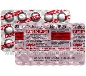 Rabicip-20 (Rabeprazole 20mg) 15 Tablets/Strip