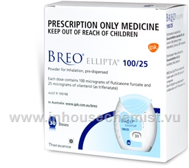 Breo Ellipta 100/25 (fluticasone, vilanterol) 30 Doses/Pack