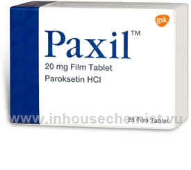 Paxil (Paroxetine 20mg) 28 Tablets/Pack (Turkish)