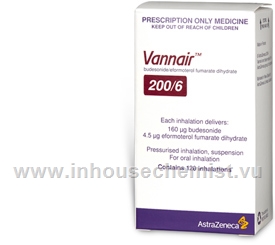 Vannair 200/6 (Budesonide and Eformoterol  160mcg/4.5mcg) 120MD Inhaler