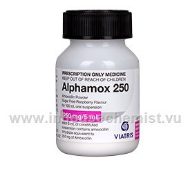 Alphamox (Amoxicillin 250mg/5ml) Oral Suspension