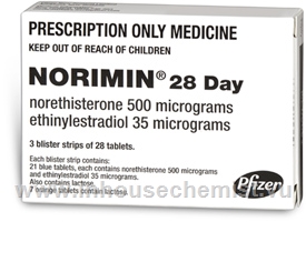 Norimin (Norethisterone (Norethindrone) and Ethinyloestradiol 0.5mg/0.035mg) 84 Tablets/Pack