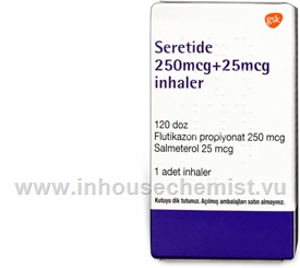 Seretide (Fluticasone and Salmeterol 250mcg/25mcg) Inhaler 120 Doses/Pack (Turkish)
