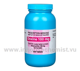 Doxine (Doxycycline hyclate 100mg) 500 Film Coated Tablets/Pack