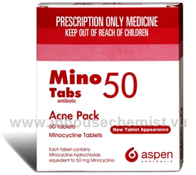 Minocycline 50mg 60 Tablets/Pack