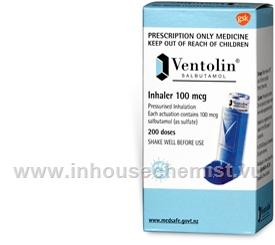 Ventolin Inhaler 100mcg CFC Free 200 Doses/Inhaler
