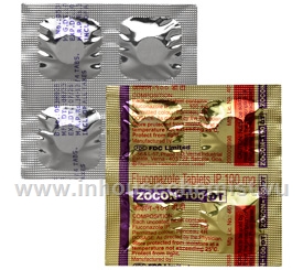 Zocon 100mg 4 Tablets/Strip