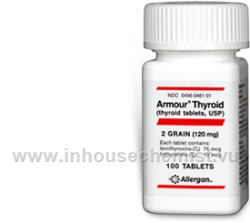 Armour Thyroid 2 Grain (120mg) 100 Tablets/Pack