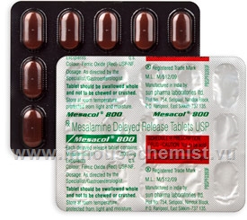 Mesacol (Mesalamine (delayed release) 800mg) 15 Tablets/Strip