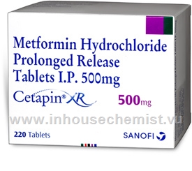 Cetapin XR (Metformin 500mg) 220 Tablets/Pack